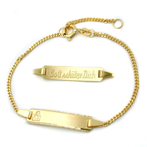 Armband Schildband diamantiert Gold 375