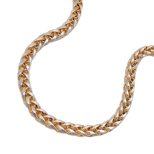 Armband 19cm Zopfkette bicolor Gold 585