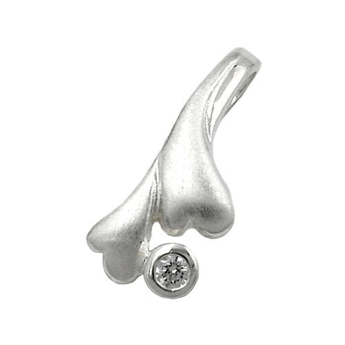 Anhänger 2 Herzen mit Zirkonia matt 925
