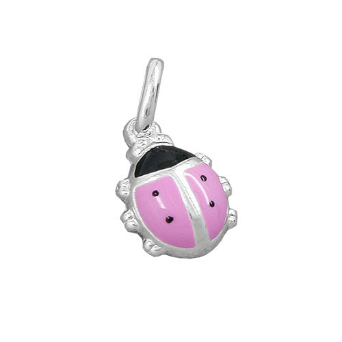 Anhänger Marienkäfer rosa-schwarz 925