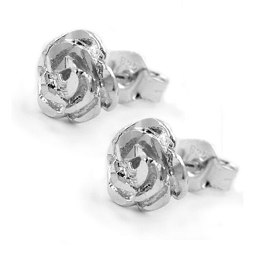 Ohrstecker Rose diamantiert Silber 925