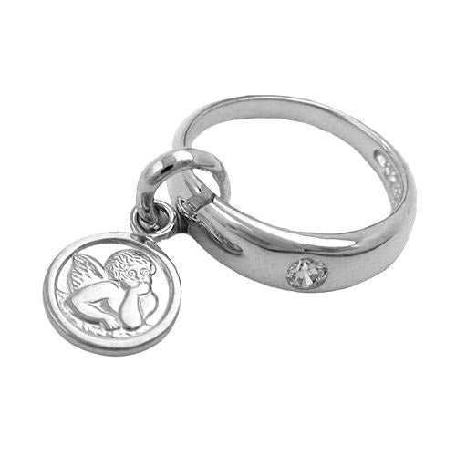 Anhänger Taufring mit Engel Silber 925