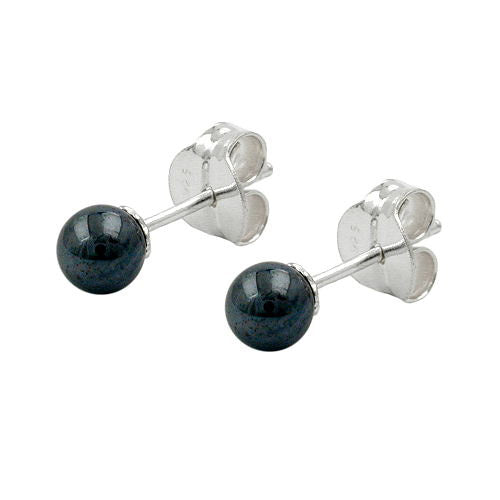 Ohrstecker ca. 4mm Hämatit Silber 925