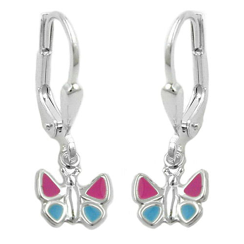Ohrringe Brisur Schmetterling pink Silber 925
