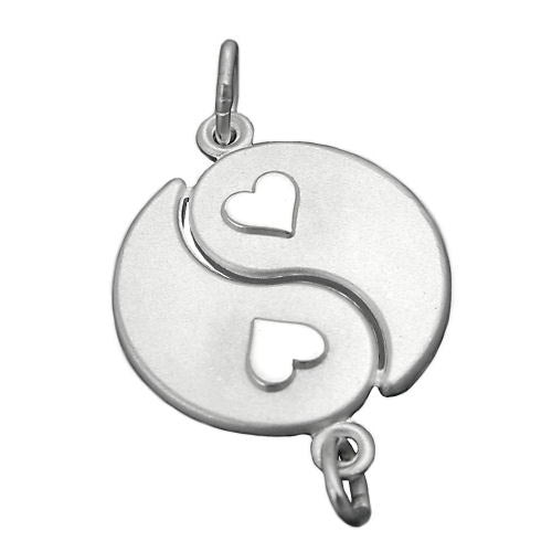 Anhänger Yin-Yang 2 Herzen Silber 925