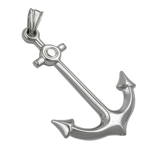 Anhänger großer Anker rhodiniert Silber 925