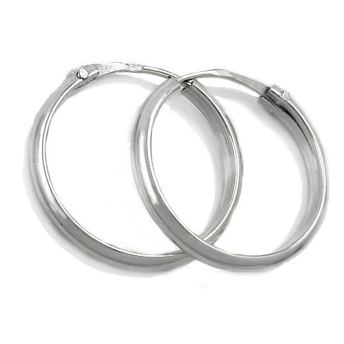 Creolen D-Profil hohl Silber 925