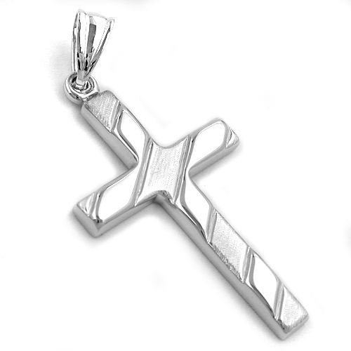 Anhänger Kreuz rhodiniert Silber 925