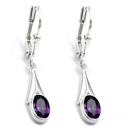 Ohrringe Brisur Zirkonia amethyst Silber 925