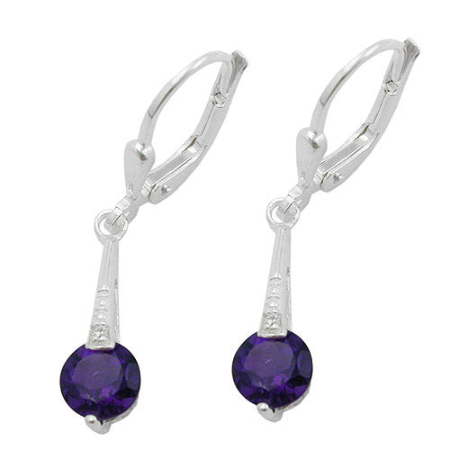 Ohrringe Brisur Amethyst Zirkonia Silber 925