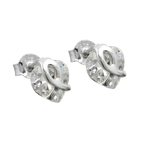 Ohrstecker Zirkonia Herz Silber 925