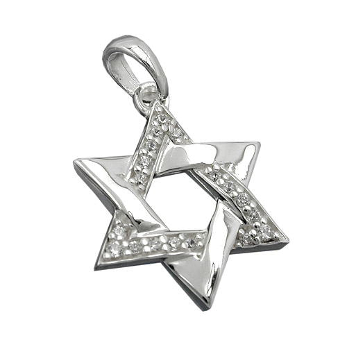 Anhänger David-Stern Zirkonia Silber 925