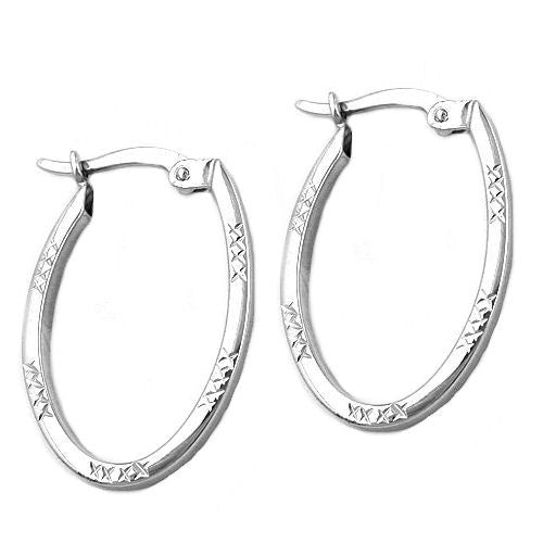 Creolen oval mit Stegbügel Silber 925