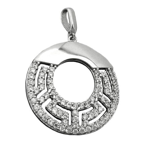 Anhänger rund mit Zirkonia Silber 925