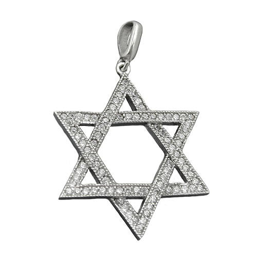 Anhänger David-Stern Zirkonia Silber 925