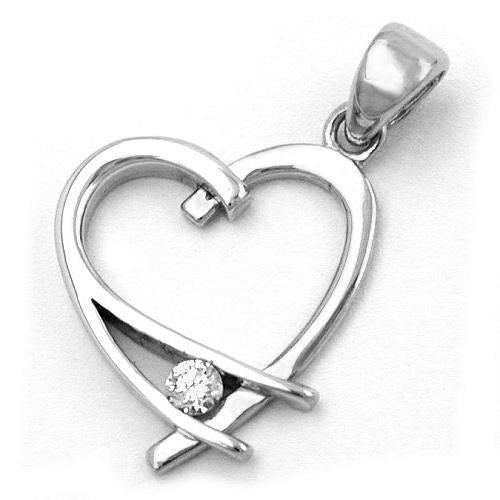 Anhänger Herz mit Zirkonia Silber 925