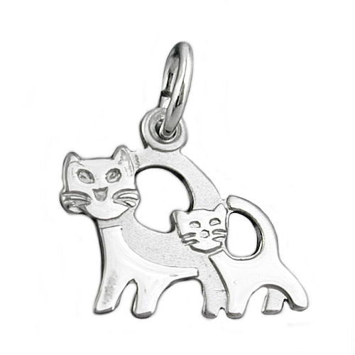 Anhänger Katzenpaar Silber 925