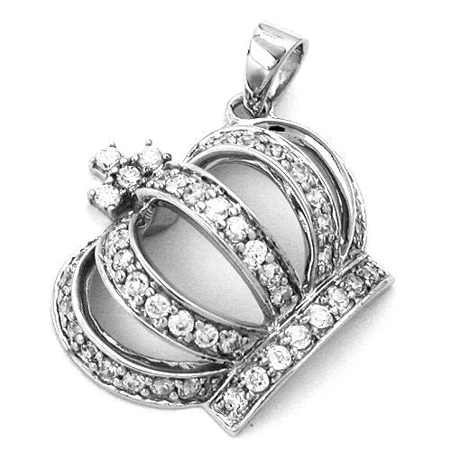 Anhänger Krone mit Strass 925