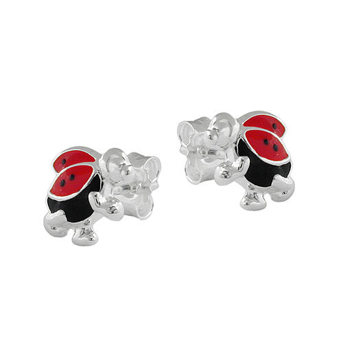 Ohrstecker Marienkäfer Silber 925