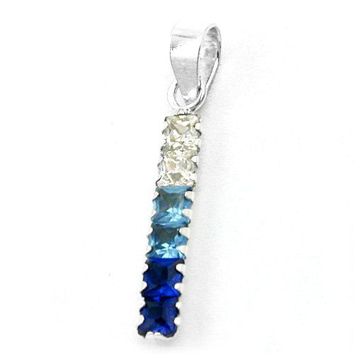 Anhänger Zirkonia blau 3-farbig 925