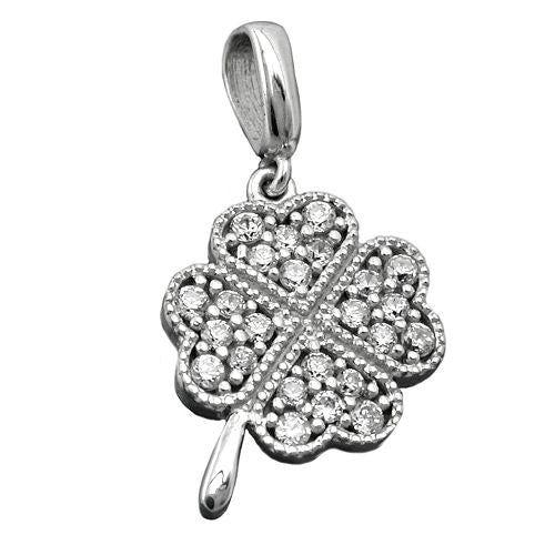 Anhänger Kleeblatt Zirkonia Silber 925