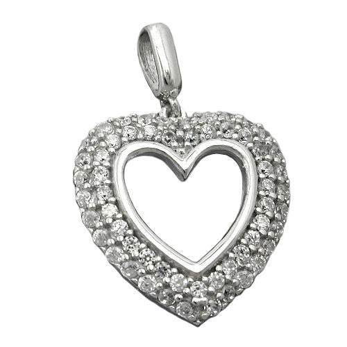 Anhänger Herz mit Zirkonia Silber 925