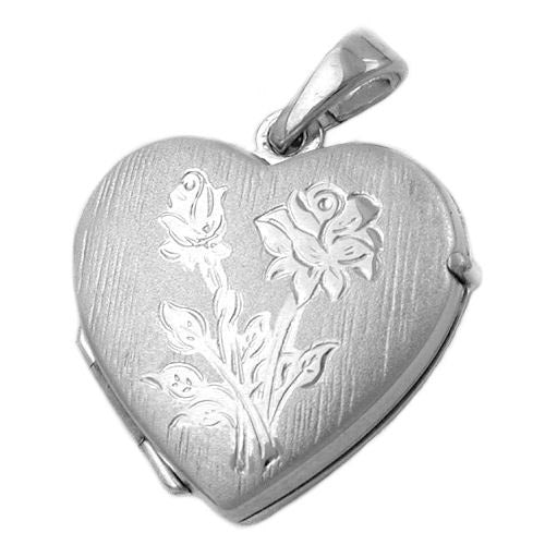 Anhänger Medaillon Herz rhodiniert Silber 925