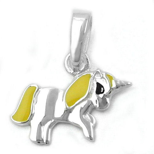 Anhänger Einhorn gelb Silber 925