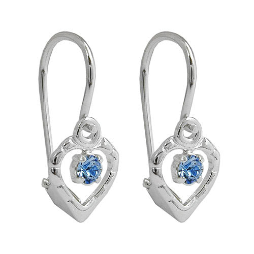 Ohrringe Brisur Glasstein hellblau Silber 925