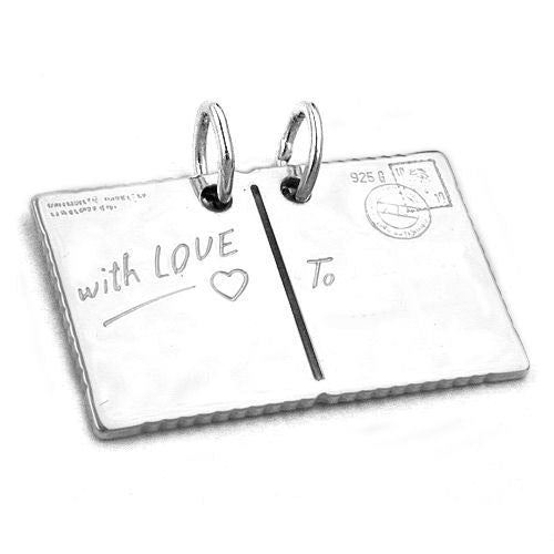 Anhänger Postkarte with Love Silber 925