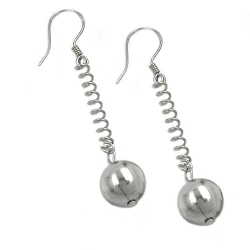 Ohrringe Ohrhaken Kugel und Feder Silber 925