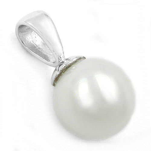 Anhänger 10mm Perle Imitat Silber 925