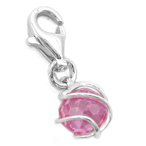 Charm Zirkonia-pink Silber 925