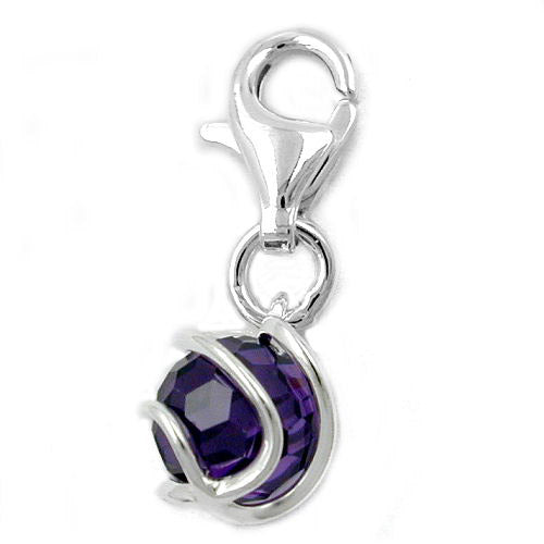 Charm Zirkonia-lila Silber 925