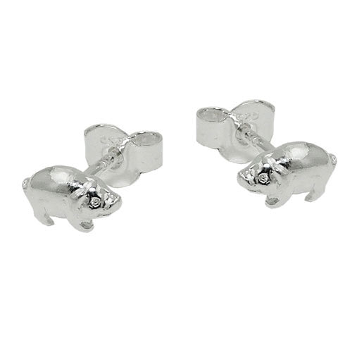Ohrstecker Schweinchen glänzend Silber 925