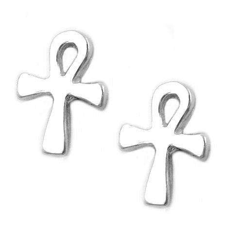 Ohrstecker Kreuz m Schlaufe Silber 925