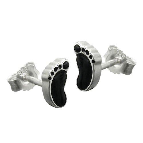 Ohrstecker schwarze Füße Silber 925