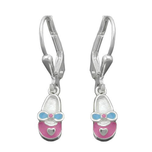 Ohrringe Brisur Schuh rosa-hellblau Silber 925