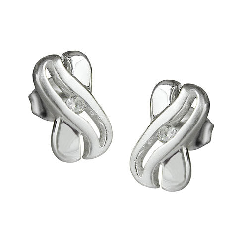 Ohrstecker X-Form Zirkonia Silber 925