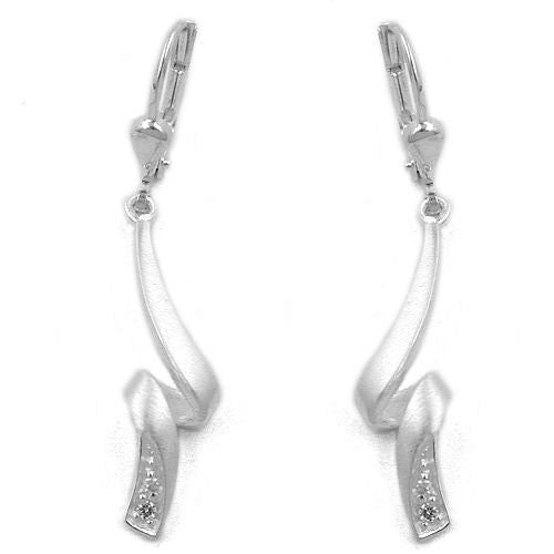 Ohrringe Brisur Spirale mit Zirkonia Silber 925