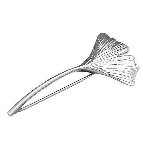 Brosche 60mm Ginkgoblatt Silber 925
