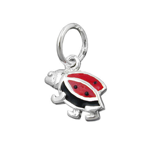 Anhänger Marienkäfer schwarz-rot 925