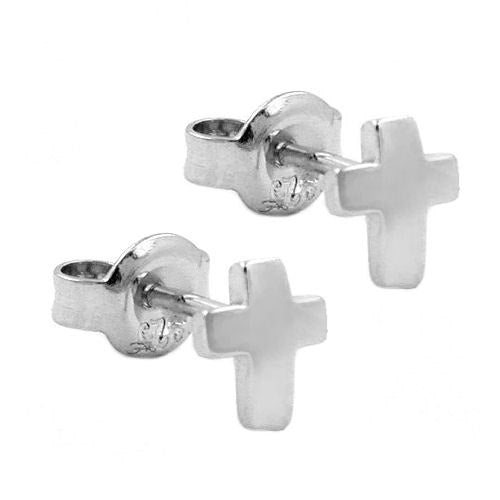 Ohrstecker kleines Kreuz Silber 925