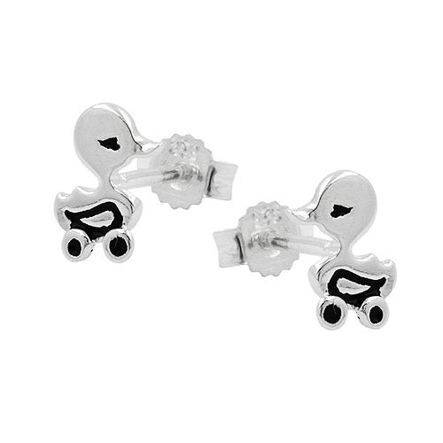 Ohrstecker Spielzeug-Ente Silber 925
