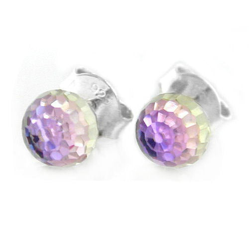 Ohrstecker 6mm Kugel AB-Effekt Silber 925