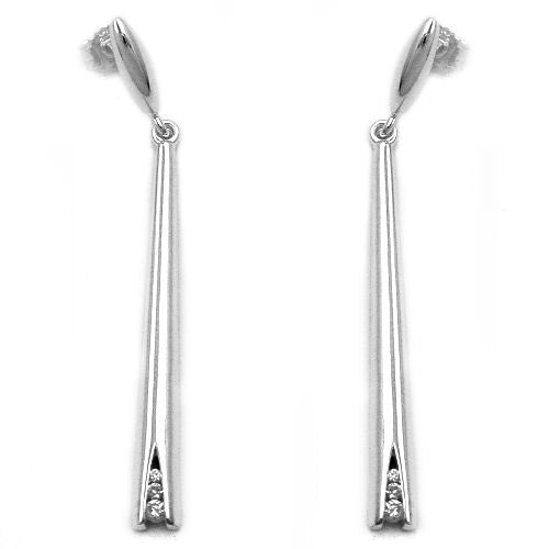 Ohrstecker Hänger mit Zirkonia Silber 925