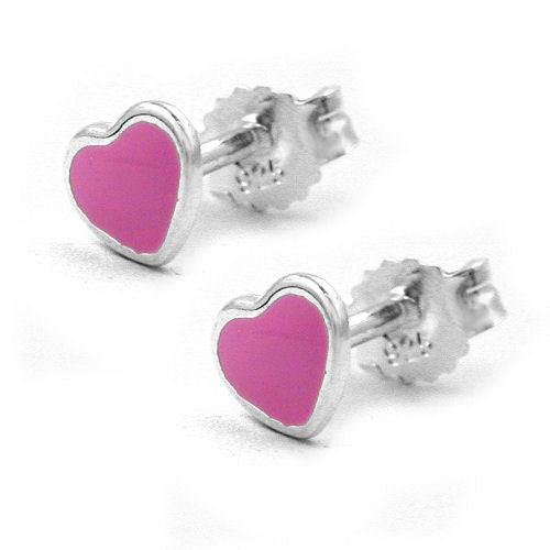 Ohrstecker kleines Herz rosa Silber 925