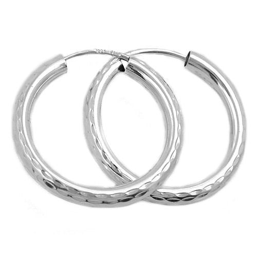 Creolen 20mm diamantiert Silber 925