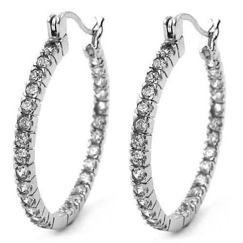 Creolen Strass rhodiniert Silber 925