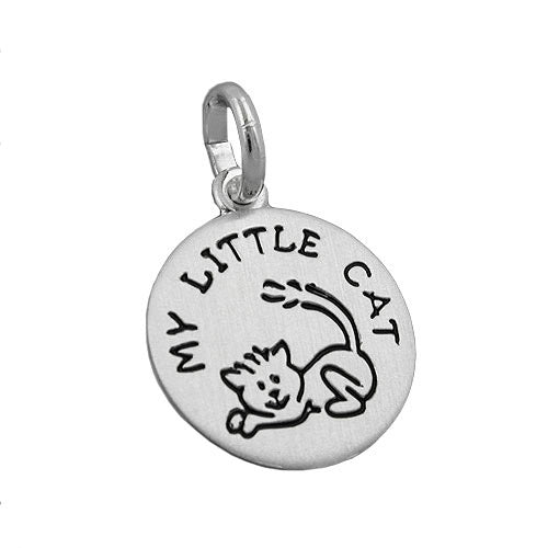 Anhänger mit Katze schwarz Silber 925